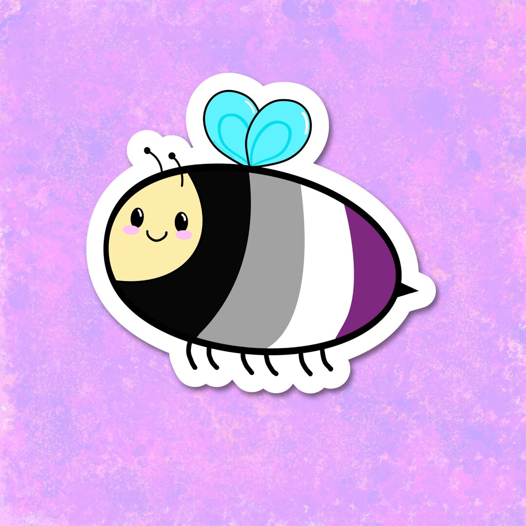 Asexual Pride Bee Vinyl Sticker - LGBTQIA+ Vinyl Sticker - Indoor ...