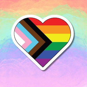 Progressive Pride Flag Heart Magnet - LGBTQIA+ Magnet