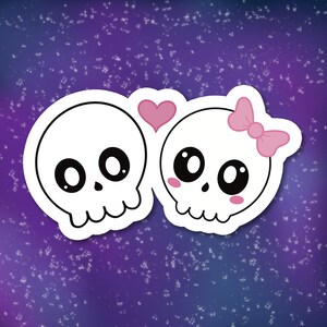 Skulls in Love Vinyl Sticker - Indoor/Outdoor use
