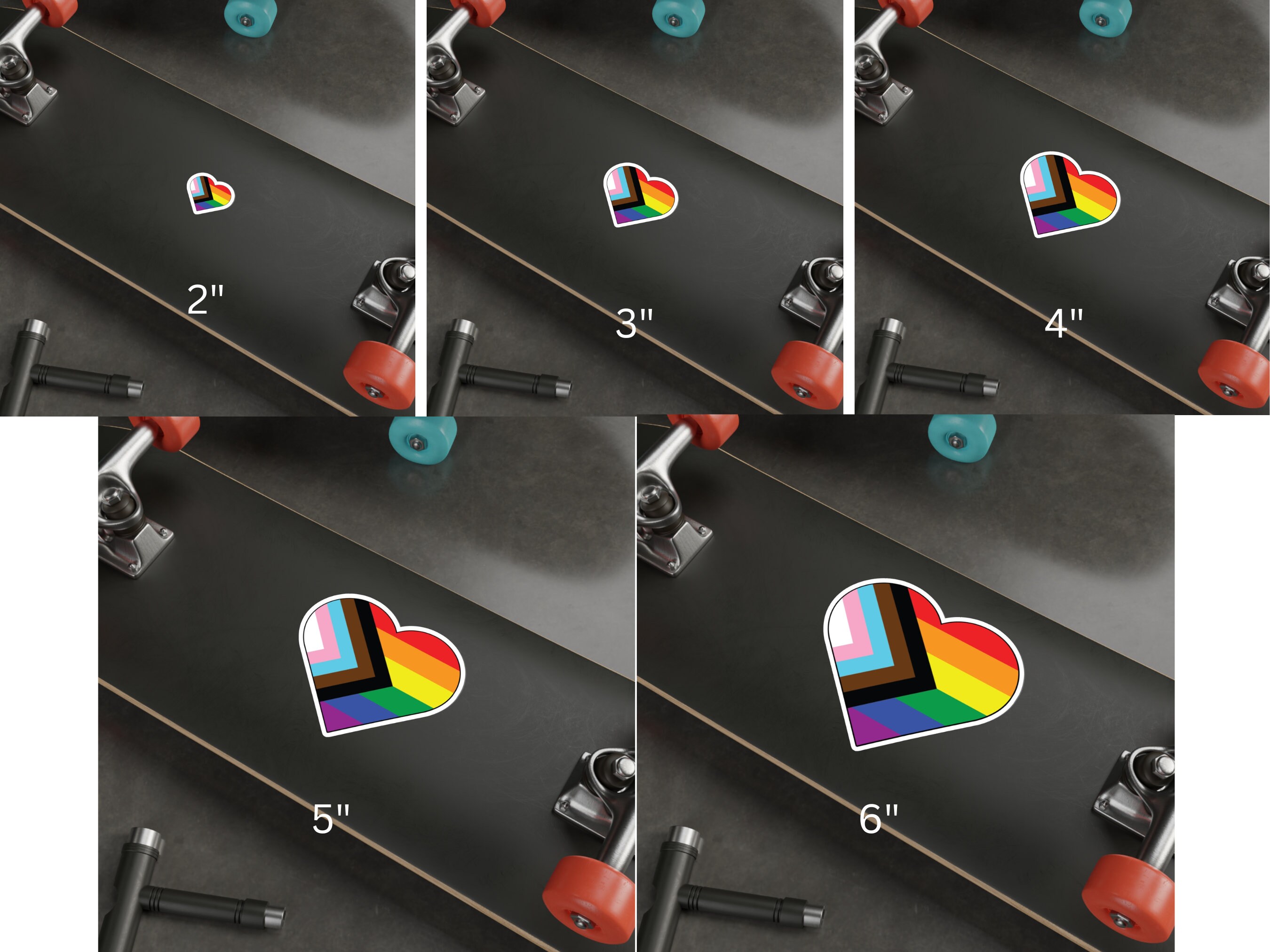 Progressive Pride Flag Heart Vinyl Sticker - LGBTQIA+ Vinyl Sticker ...