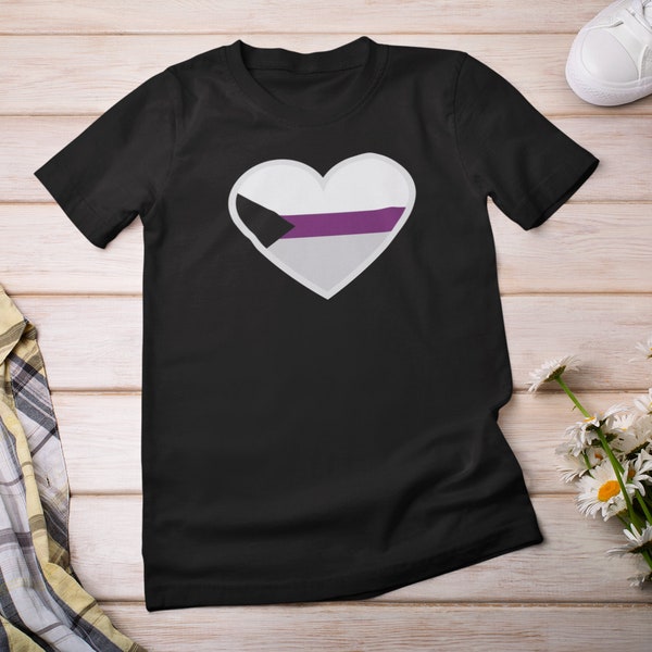 Demisexual Flag Heart - LGBTQIA+ - Unisex T-Shirt - sizes S-5XL