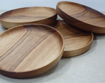 Assiette alimentaire en bois de noyer 18cm