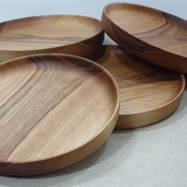 Assiette alimentaire en bois de noyer 18cm