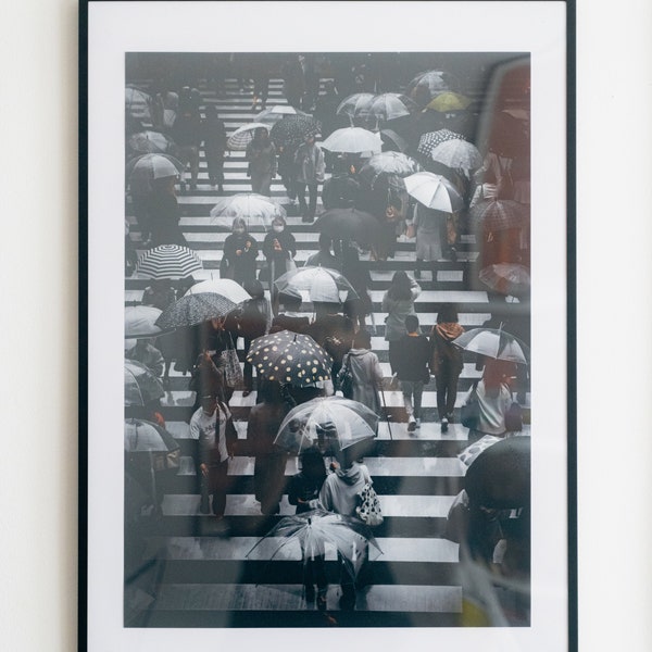 JAPAN, OSAKA STATION 2023 rainy days in Osaka at Rushhour time. Japan poster in A2 format print best quality. Springtime self-made picture.