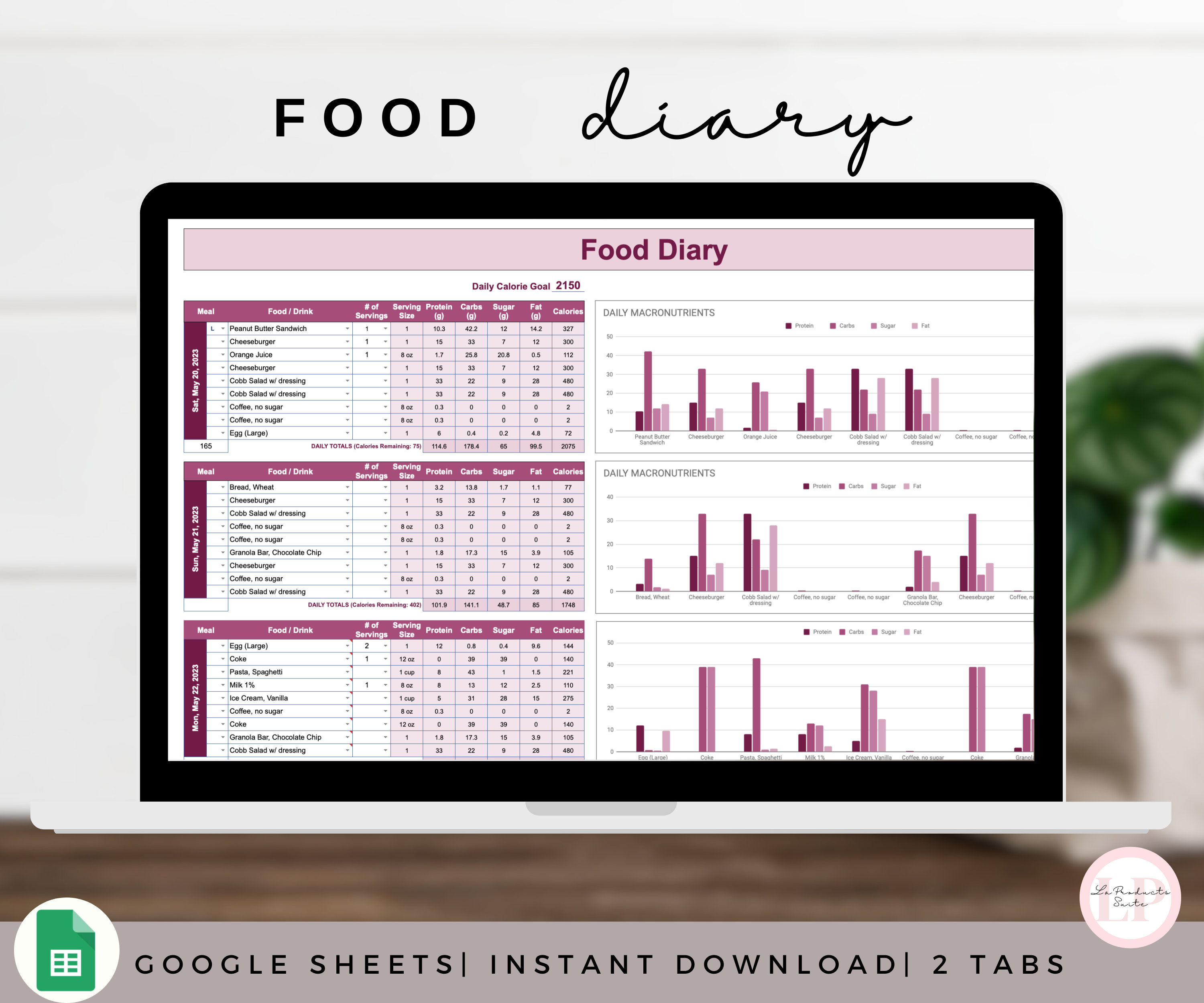 Google calorie deals tracker