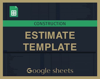 Modello per preventivo di costruzione: pulito e organizzato. Enormi attività predefinite e database di attività. Completamente personalizzabile. Fogli Google