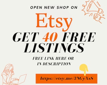 40 free listings on Etsy | FREE LINK | open a new store | New Sellers | For New Sellers | List 40 products for free | 100% free