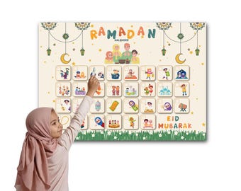 Calendario de Ramadán para niños: 30 días para marcar | Cuenta regresiva de Ramadán | Plantilla imprimible | Rutina islámica para niños | Descarga instantánea