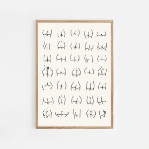 Nice Bum Body Positive Print.Colorful all skin all races,Quirky Art Butt Art Print, Funny Bathroom Art, Wall print, Self love, Body positive