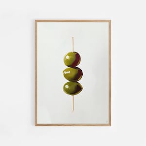 Cocktail Olives Print, Martini Poster, Minimalist Wall Art, Cocktail Menu, Alcohol Poster, Kitchen Bar Drinks, Digital Download | #827