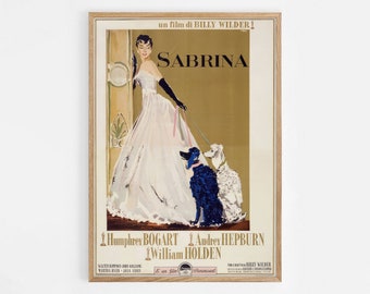 Sabrina, Vintage Movie Poster, Limited Edition Collectible, Film Memorabilia, Digital Download, Fashion Poster Print, Audrey Hepburn Print