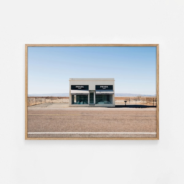 Desert Landscape Poster, Texas Store, Iconic Fashion Landmark Photography, Country Western Aesthetic, Digital Modern Photography Wall Art