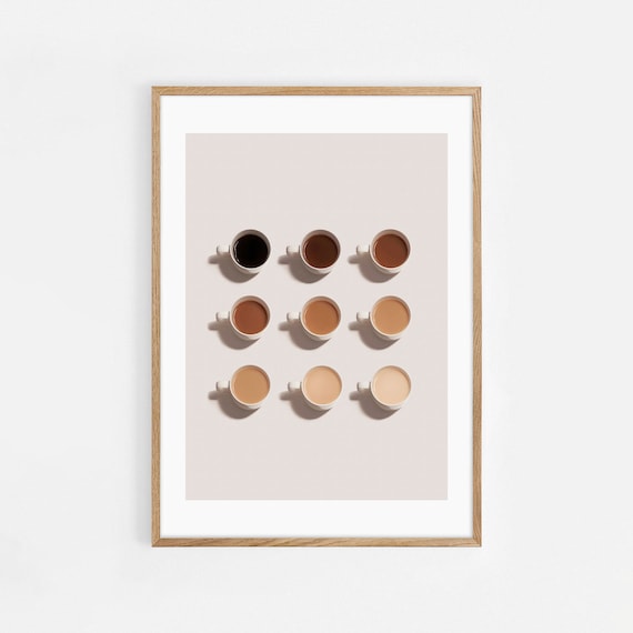 Coffee Print, Shades Of Coffee Print, Shades Of Coffee Poster, Coffee Wall Art, Gifts, Coffee Lovers Gift, Kitchen Art, Kitchen Poster, Cafe