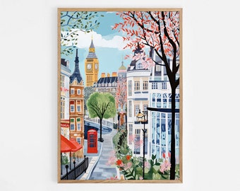 London Kunstdruck, London Wandkunst, England Kunstdruck, London Poster, London Geschenk, Reisegeschenk, Reiseplakat, Housewarming, Hochzeitsgeschenk
