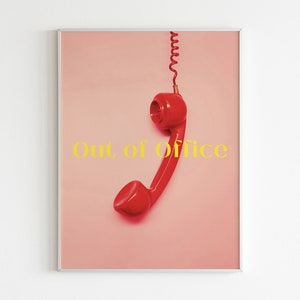 Out of Office Art-Digital Prints-Retro Art Quote-Retro Trendy Character Posters-Funny Office Art Prints-Workplace Posters-Work from home art