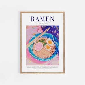 Ramen Print Noodles Illustration Printable Kitchen Poster Japanese Food Ramen Poster Printable Ramen Modern Kitchen Art Food Wall Art