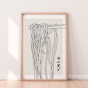 Ramen Print Noodles Illustration Printable Kitchen Poster Japanese Food Ramen Poster Printable Ramen Modern Kitchen Art Food Wall Art