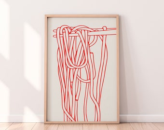 Ramen Print Nudeln Illustration druckbare Küche Poster japanisches Essen Ramen Poster druckbare Ramen moderne Küche Kunst Essen Wandkunst