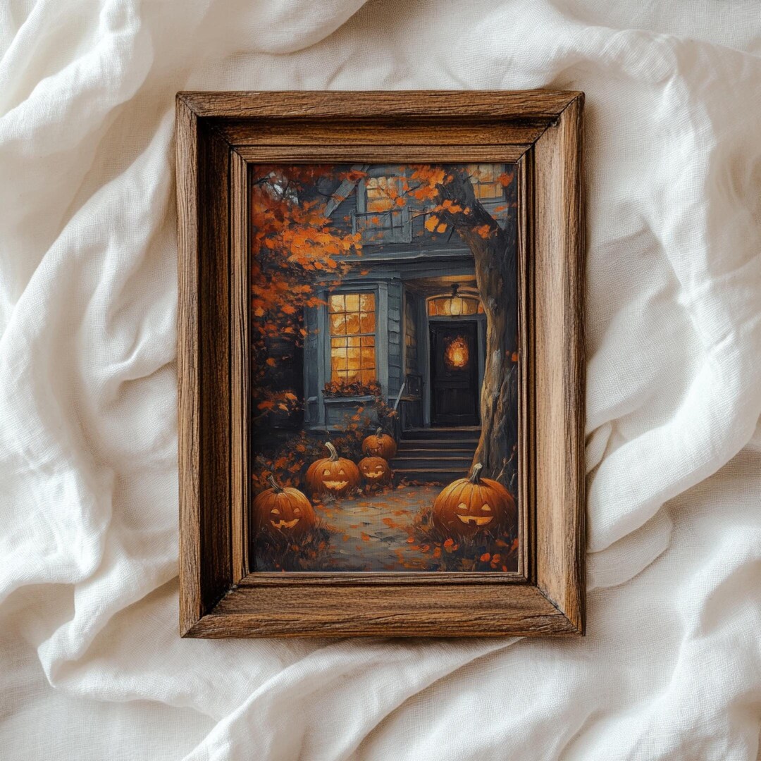 Fall Wall Decor Printable Pumpkin Painting | Rustic Fall Art Vintage ...