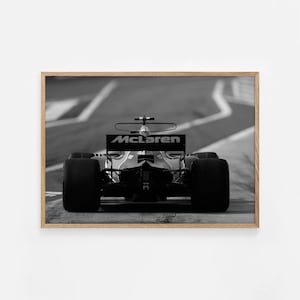 Formula 1 Mclaren Poster,Formula 1 Print,F1 Car Back View,Black and White Race Car Wall Art,Formula 1 Photo,Car Poster,Car Photography #872