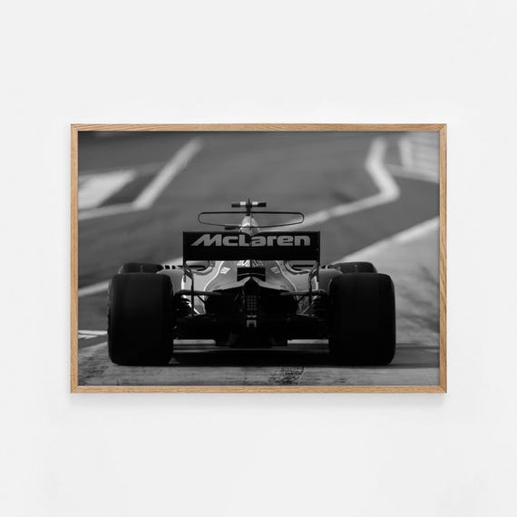 Formula 1 Mclaren Poster,Formula 1 Print,F1 Car Back View,Black and White Race Car Wall Art,Formula 1 Photo,Car Poster,Car Photography #872