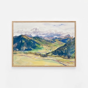 Watercolor Painting Switzerland Travel Print, Mountain Wall Art, Travel Gift, Switzerland Poster, Housewarming Gift, Swiss Mountains Decor