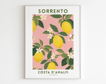 Lemon Fruit Market Wall Art, Citrus Wall Art, Fruit Print, Food Art, Dining Room, Kitchen, Sorrento Amalfi Coast, Housewarming Gift, Italy