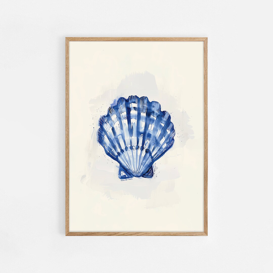 Seashell Print, Coastal Poster, Seafood Print, Modern Kitchen Art ...