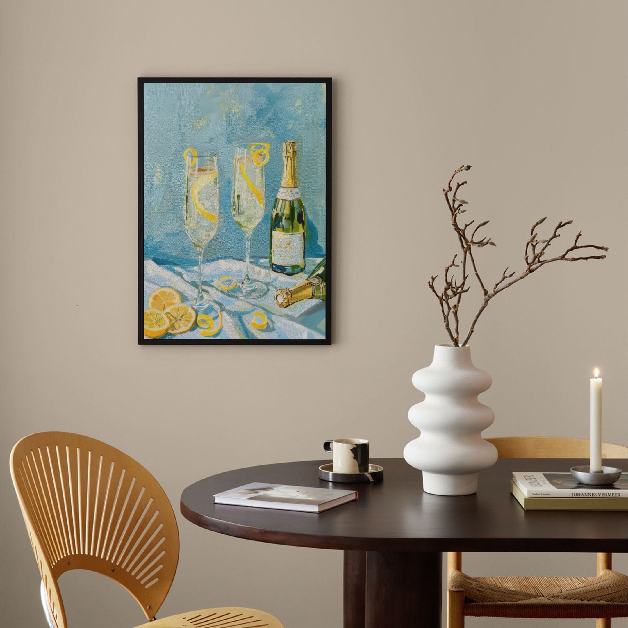 Bar Cart Painting, Cocktail Poster, Aesthetic Apartment Decor, Retro ...