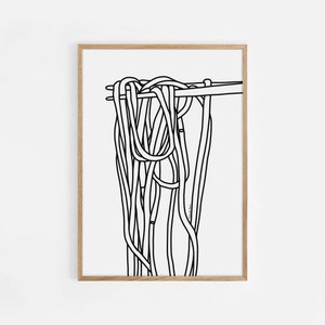 Ramen Print Noodles Illustration Printable Kitchen Poster Japanese Food Ramen Poster Printable Ramen Modern Kitchen Art Food Wall Art #703