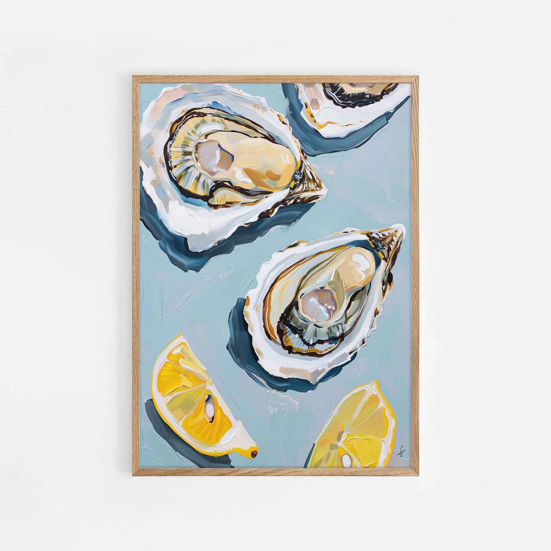 Oyster Shell Wall Art, Abstract Coastal Beach House Print, Summer ...