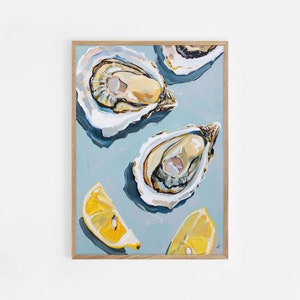 Oyster Shell Wall Art, Abstract Coastal Beach House Print, Summer Dining Room Kitchen Decor, Digital Download, Oyster Shell Painting #704