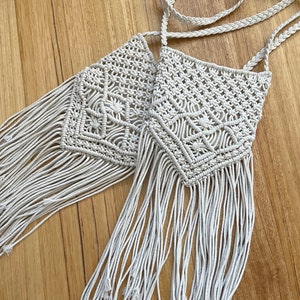Macrame boho style cross body carry bag
