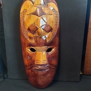 Vintage African Wood Carved Wall Hanging From Kenya 1970's