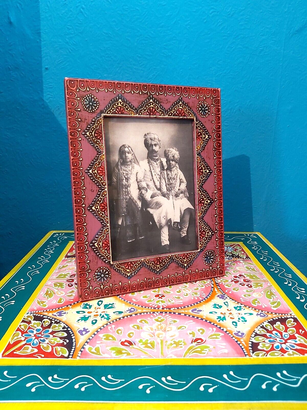 Hand Painted Indian Mango Wooden Photo Frame Etsy