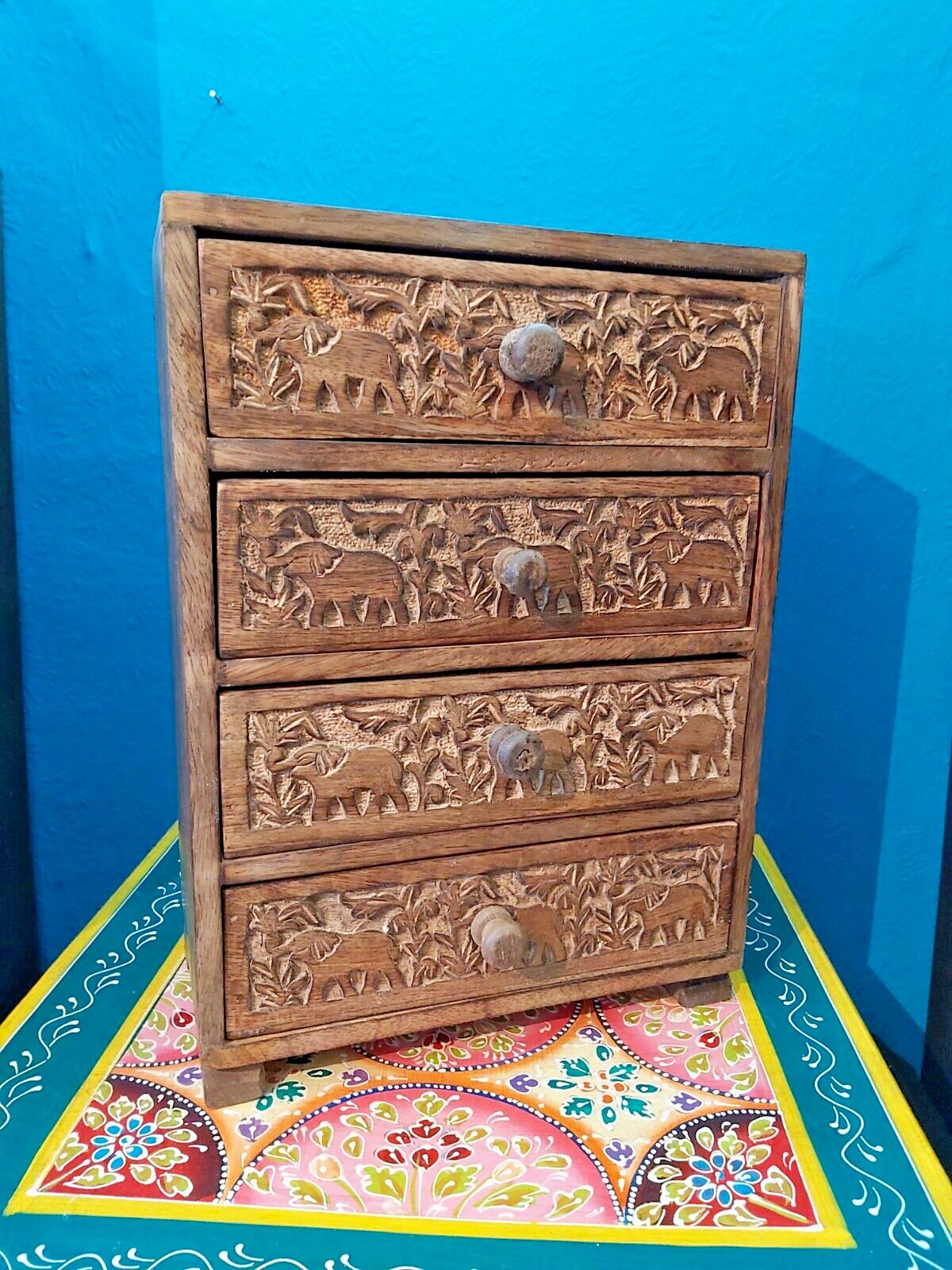 Hand carved sale wood dresser