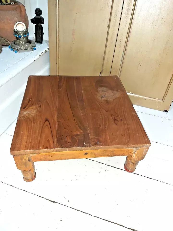 Vintage Indian Solid Wood Chowki Table - Etsy UK