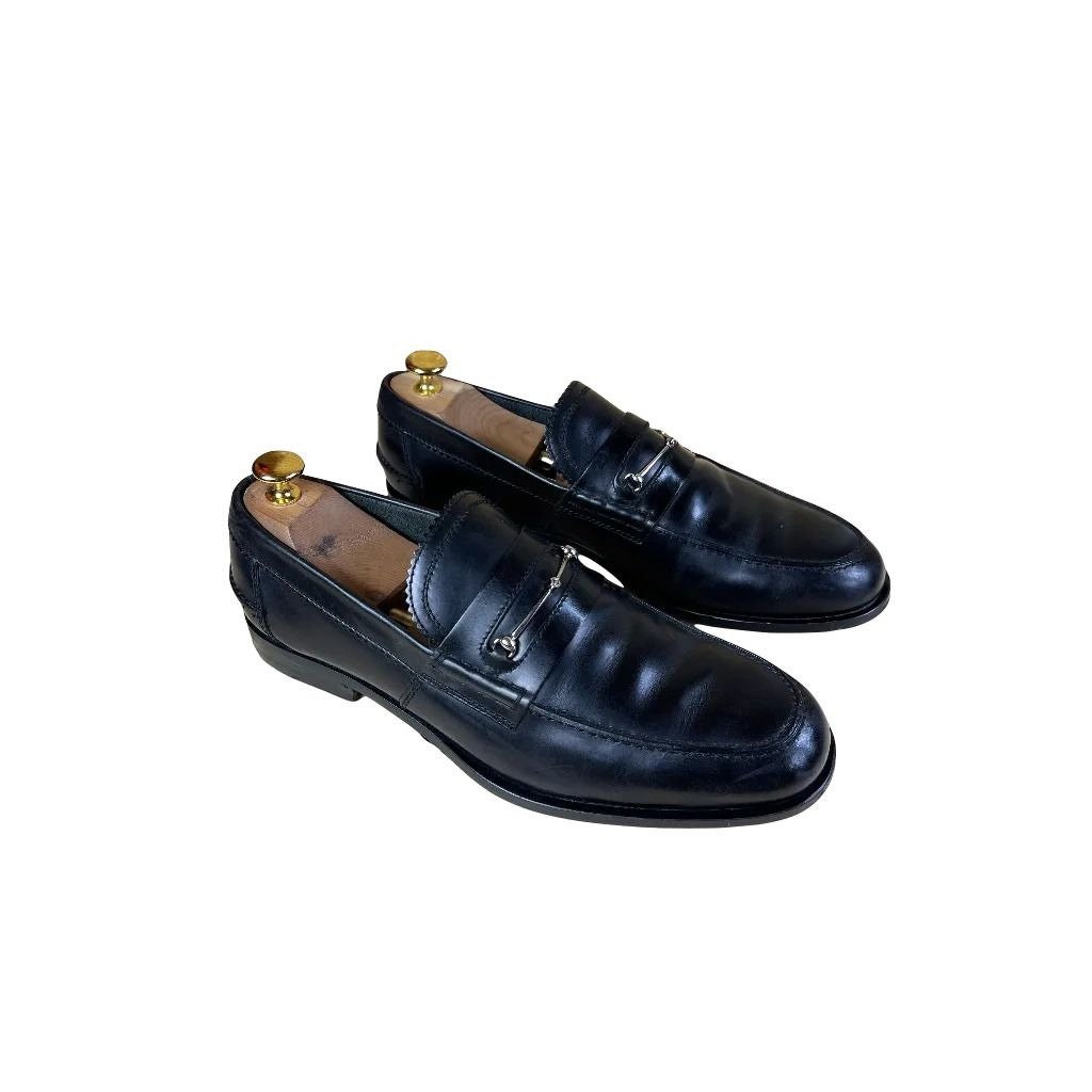 RARE Louis Vuitton EXOTIC LEATHER Moccasin Loafer Black size 9 US / 8 LV
