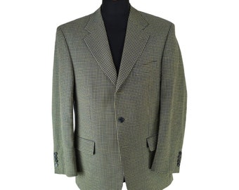 Vintage Ungaro Paris Mens Size 40S US Gingham Sport Coat Blazer Jacket FL61