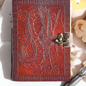 Dragon Ball Z Shenron Embossed Leather Journal: Handmade Grimoire