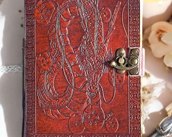 Dragon Ball Z Shenron Embossed Leather Journal: Handmade Grimoire