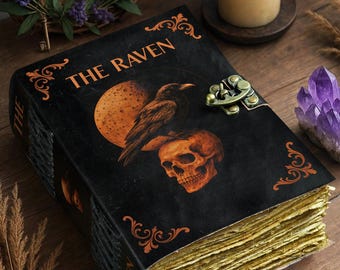 Diario de cuero del cuervo: Libro grimorio gótico de las sombras