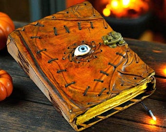 Haunted Spell Book Journal with Realistic Eye: Handmade Gothic Grimoire