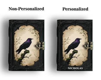 Diario de cuero del cuervo: Libro grimorio gótico de las sombras