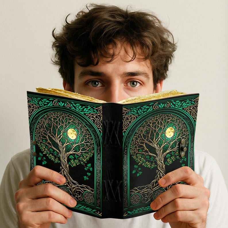 Tree of Life Leather Grimoire Journal: 400 Page Book of Shadows - Etsy