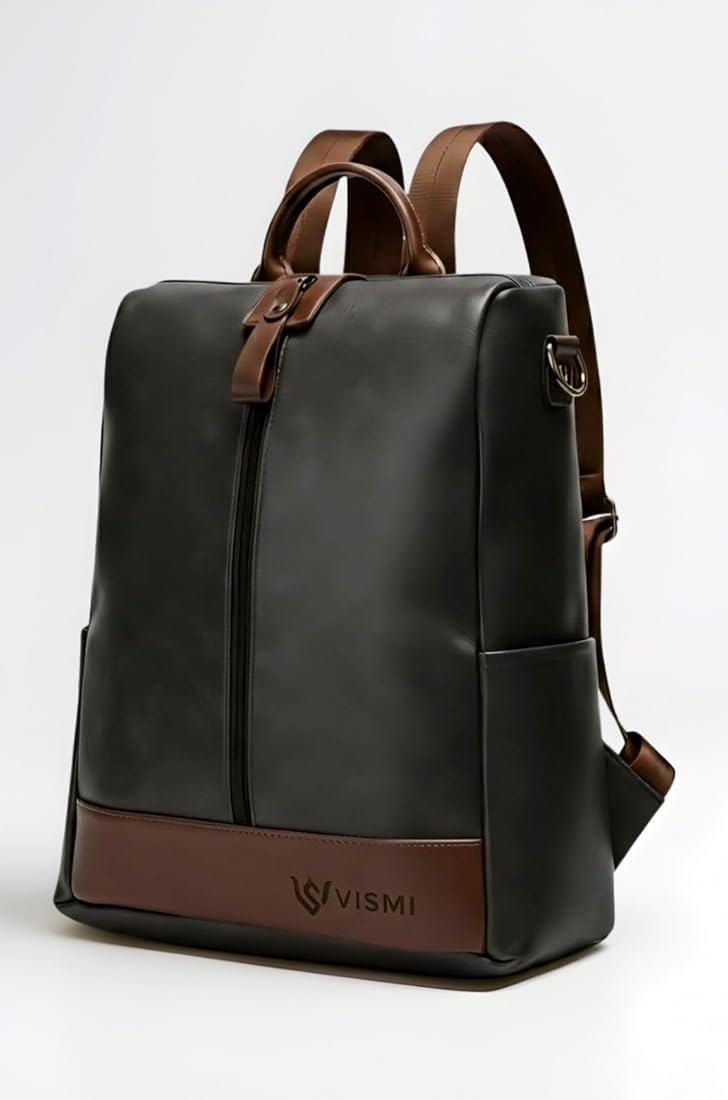 Personalized Vegan Leather Backpack, Laptop Travel Bag, Minimalist Design, Unisex Satchel