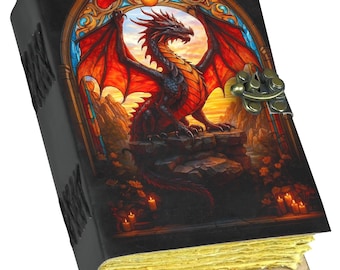 Dragon Leather Journal: Handmade Book of Shadows with Key Lock