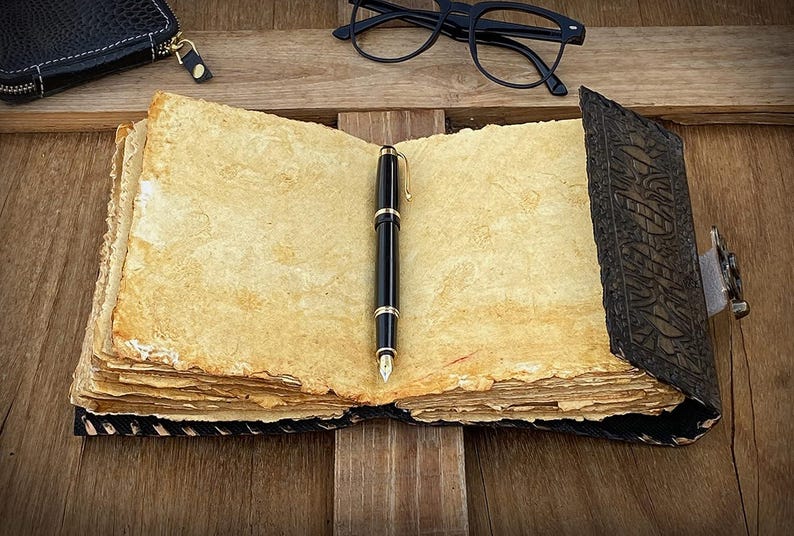 Lapis Lazuli Leather Journal: Embossed Book of Shadows, Grimoire image 8
