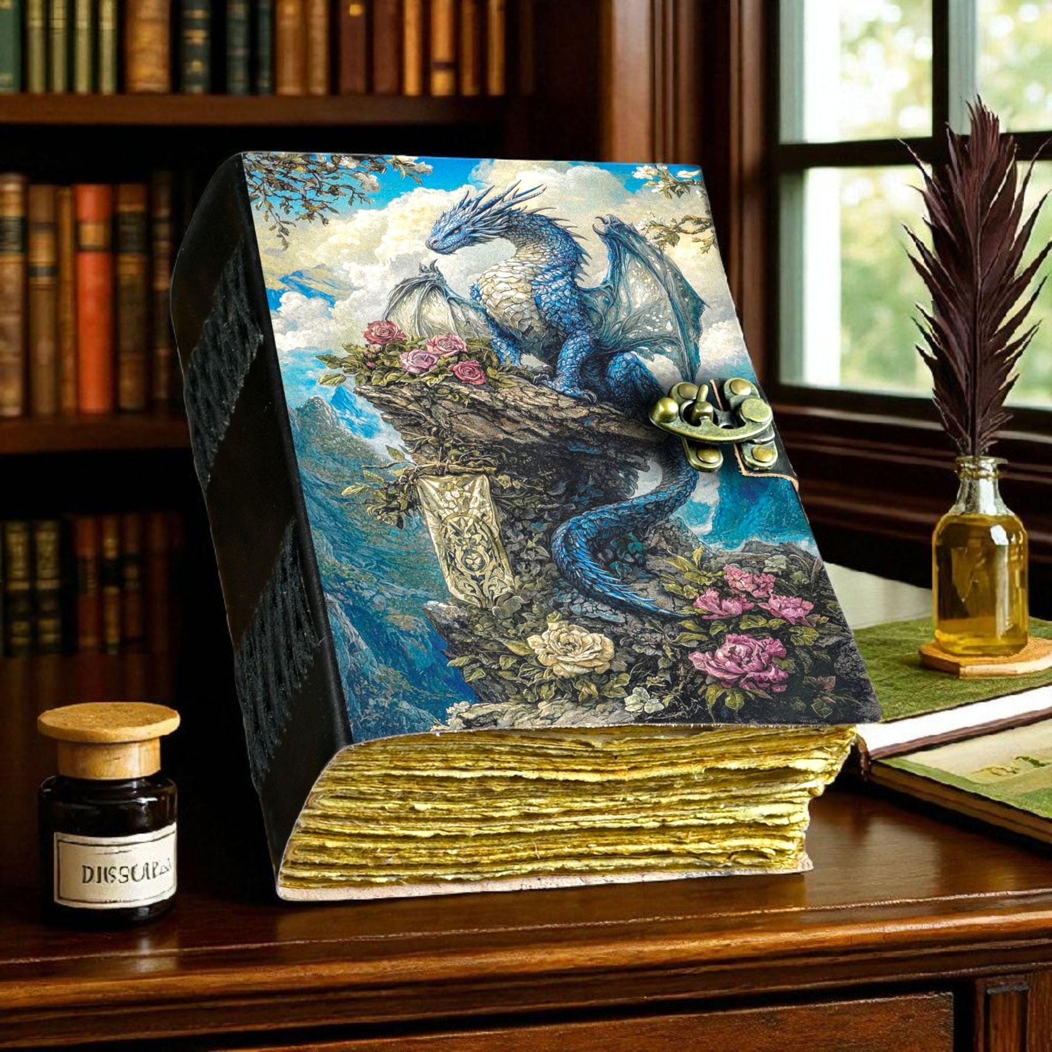 Dragon Leather Journal: Handmade Book of Shadows With Key Lock - Etsy
