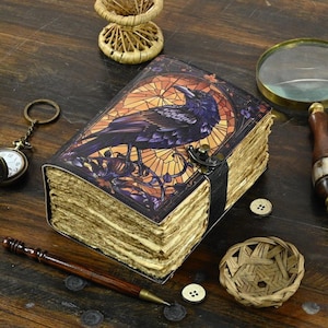 The Raven Leather Journal: Gothic Grimoire, Handmade Book of Shadows